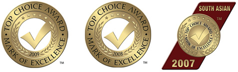 Top choice award 2007, 2008, 2009